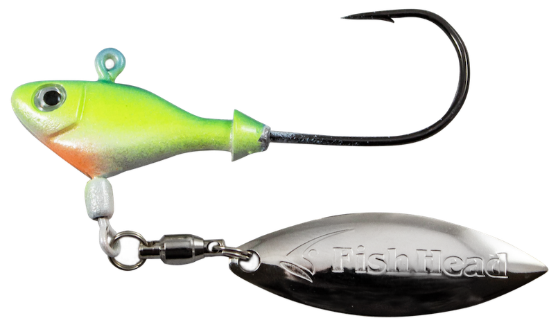fish head lures Fish Head Spin Green Albino / 1/4 oz