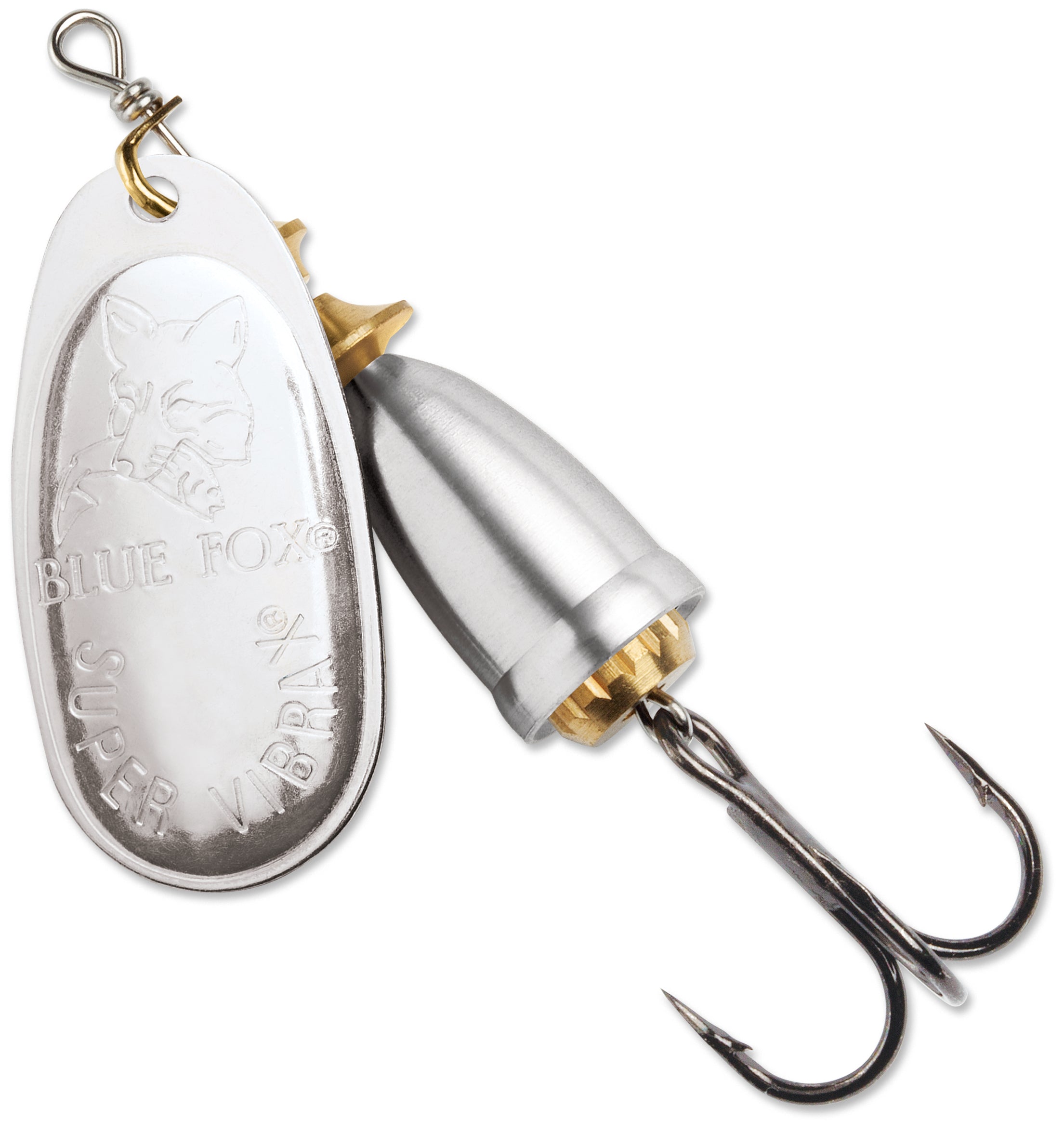 blue blue fishing lure Blue Fox Classic Vibrax Spinner, Silver/Silver