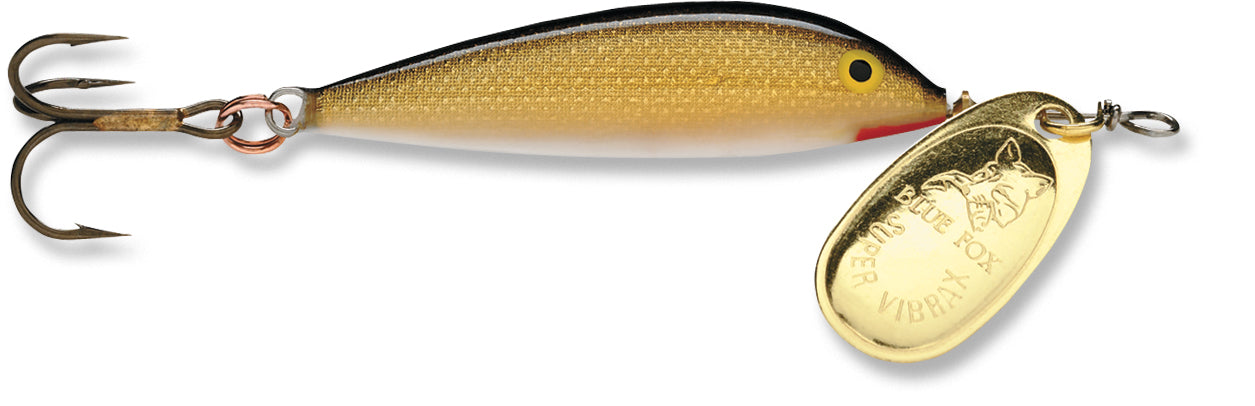 BLUE FOX Lil' Foxee Jigging Minnow 3/16 Oz – Pearl Finish, Feather Tail, VMC Hook For