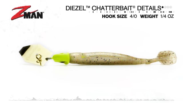 Z-Man DieZel ChatterBait Skirtless Vibrating Jighead 1/4 oz.