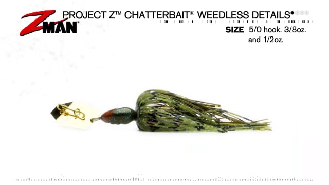 Z Man Project Z Weedless Chatterbait 3/8 oz. Black Blue — Discount