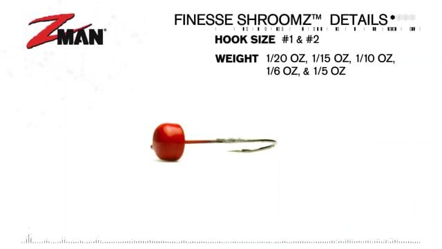 Z-Man Finesse Shroomz Hooks 1/15 oz Chartreuse 5 Pack
