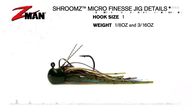 Z Man 3/16oz Shroomz Micro Finesse Jig, Pond Scum