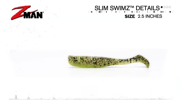 Z-Man Slim SwimZ 2 1/2 inch Soft Plastic Paddle Tail Swimbait 8 pack