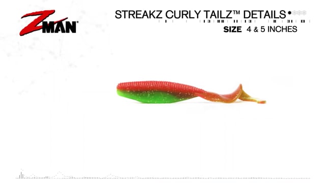 Z-Man StreakZ Curly TailZ 5 inch Soft Plastic Grub 4 pack