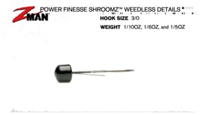 Z-Man Power Finesse ShroomZ Weedless Jigheads 3 pack