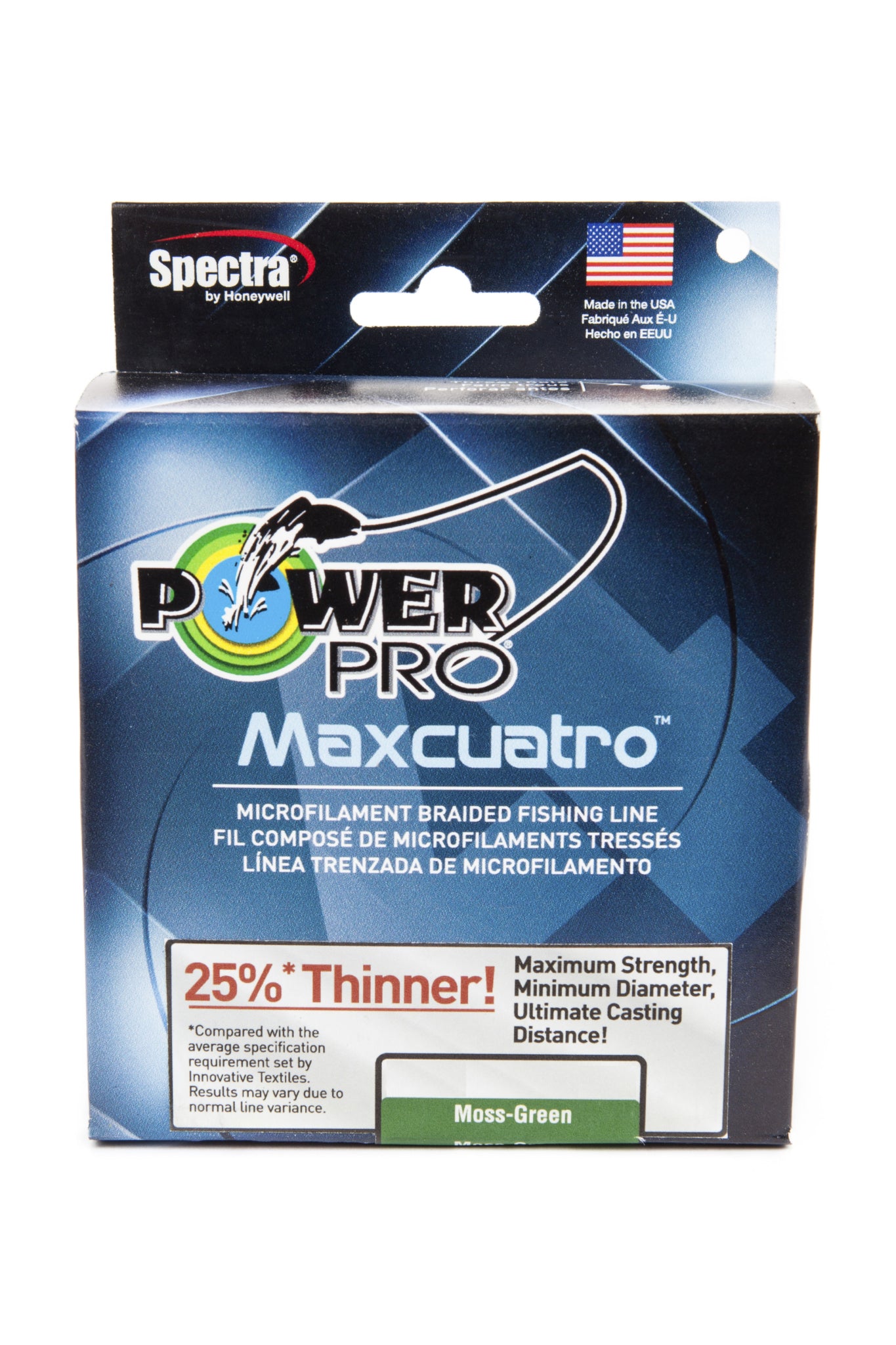 PowerPro Maxcuatro Braided Fishing Line 50lb 500yd Moss Green