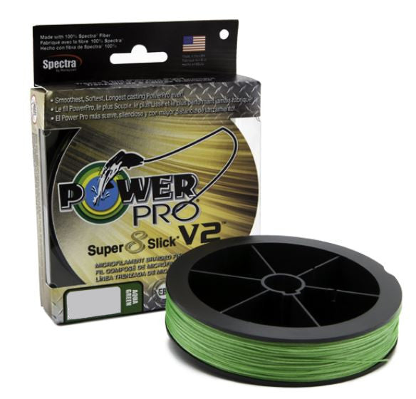 powerpro super 8 slick braided fishing line Power Pro Super Slick V2 Braided Line Aqua Green / 15lb