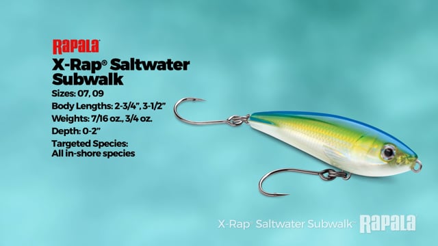 Rapala X-Rap Saltwater SubWalk 09 Topwater Subsurface Walker Bass