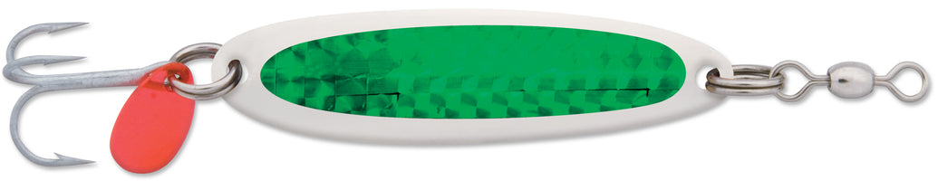Luhr Jensen Krocodile Casting Spoon - Chrome/Green Prism Lite