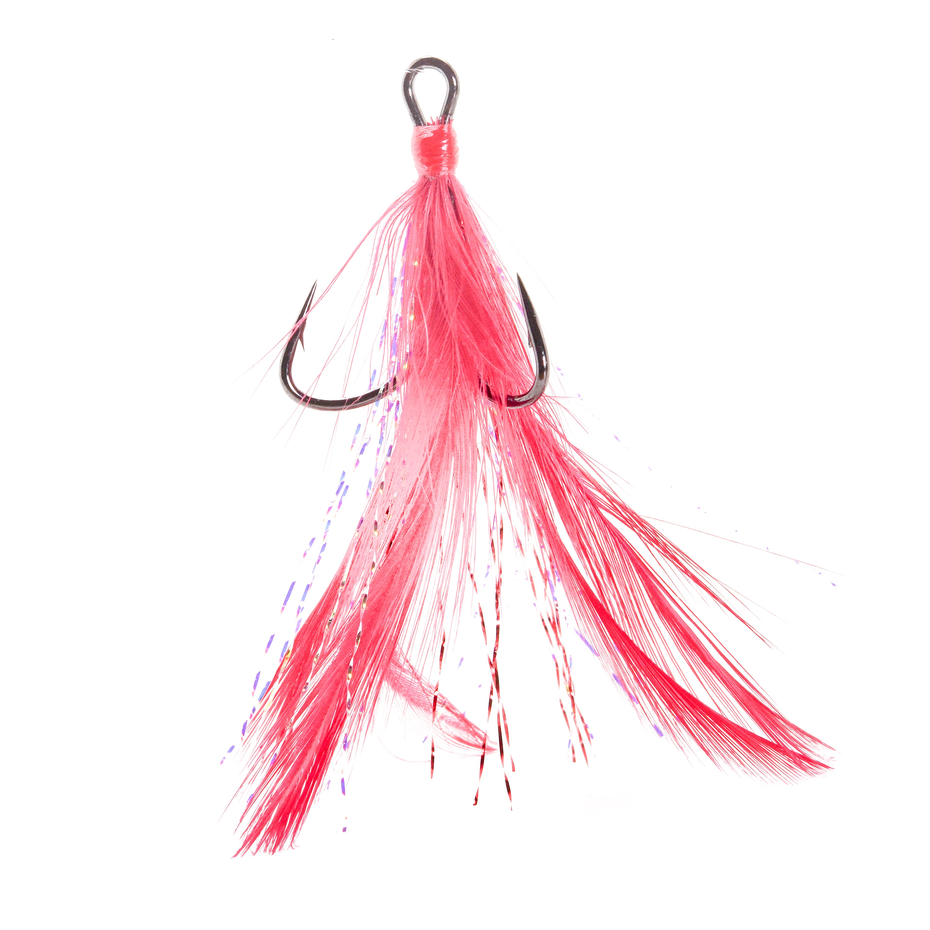 dressed fishing hooks Striper-Gear Inline Long / Pink / 6/0 round bend treble capable of taking on the biggest predator out there 3 Size 2 Dressed Fishing
