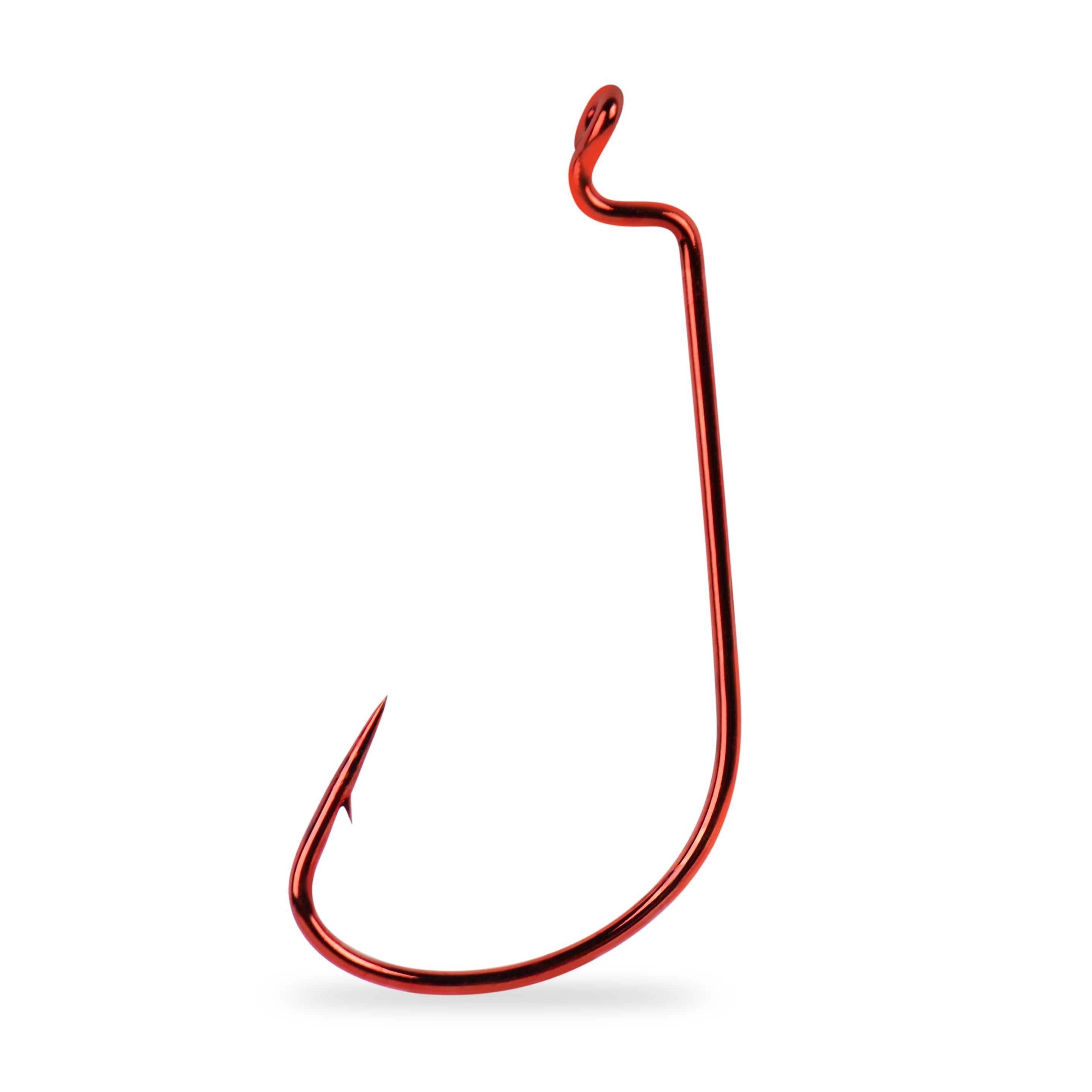 Mustad Red Mega Bite Wide Gap Offset Worm Hook 25 pack — Discount