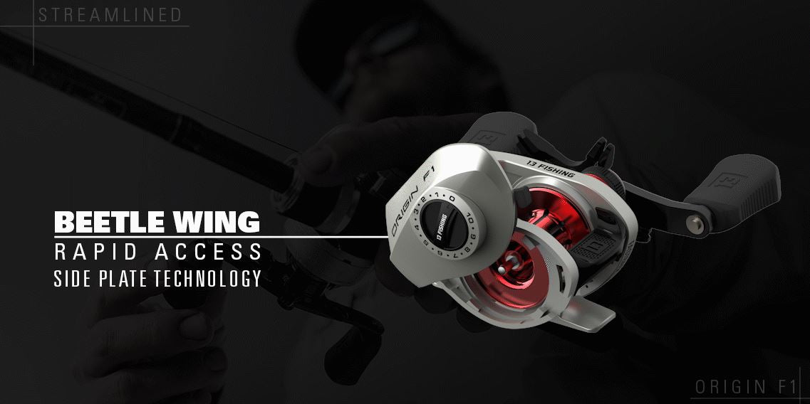 13 fishing origin lte baitcasting reel - F1 Baitcast - 8.1:1 Gear Ratio - Left Hand Retrieve (100 Size) (Fresh) 13 Fishing Origin F1 Baitcasting