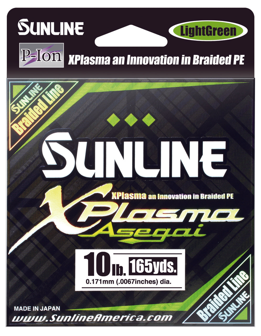 Sunline Xplasma Asegai Braided Line 165 Yards / Light Green / 8lb