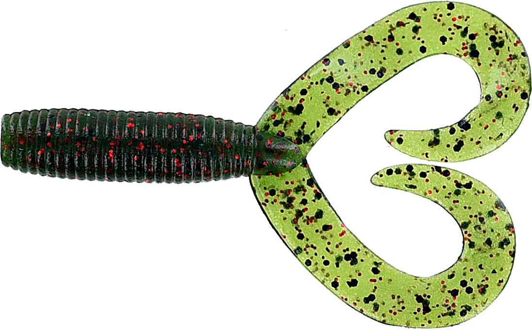 double tail grub fishing lures Yamamoto Double Tail Grub Watermelon Black Flake / 4"