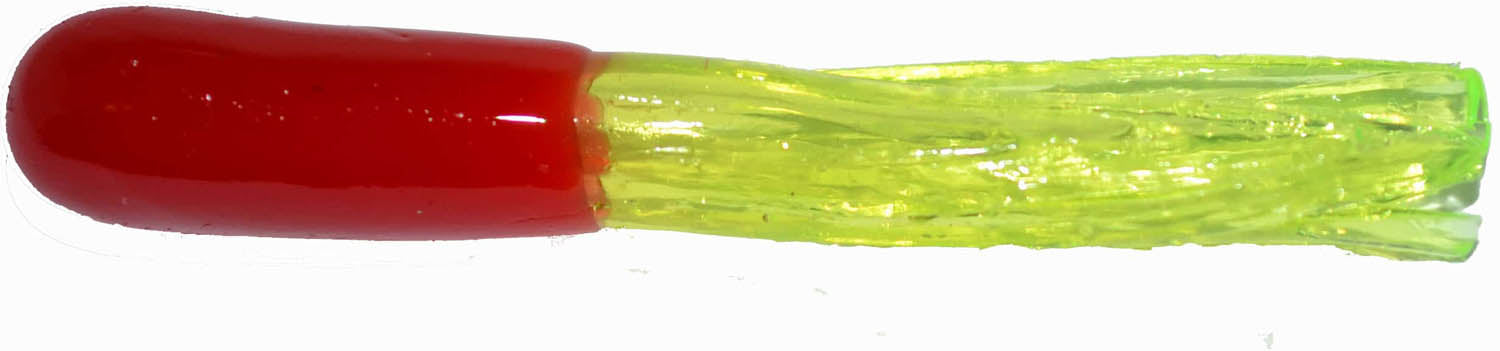 Big Bite Baits Crappie Tube Red | Chartreuse 15CRTU02