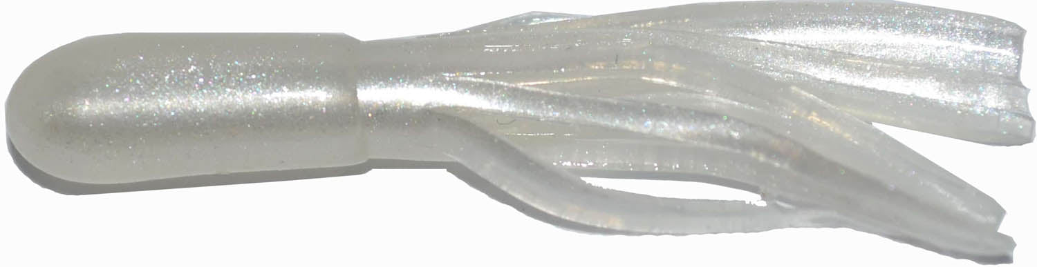 Creme 1.5 Mini Tail Soft Tube Panfish Lures ~ Red Glitter / Pearl