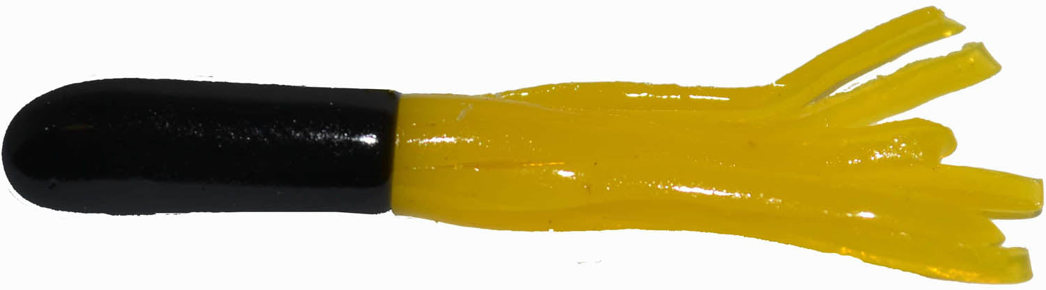 Big Bite Baits 15CRTU28 Crappie Tube Black/Yellow, 1.5