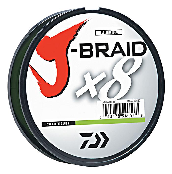 Daiwa J-Braid X8 Braided Line 165 Yards Chartreuse — Discount Tackle