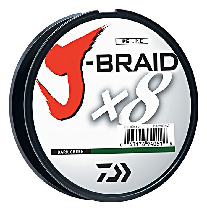 Daiwa J-Braid X8 Braided Line 330 Yards Dark Green — Discount Tackle