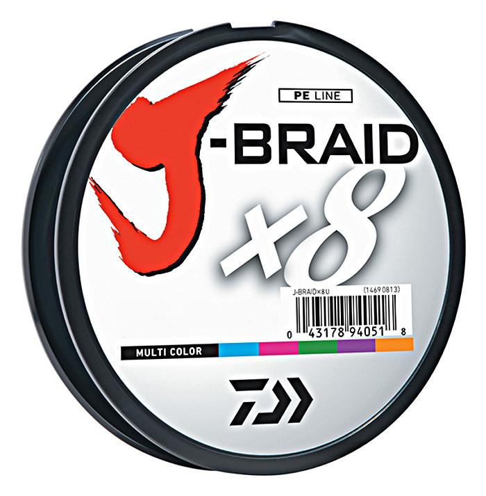 J-Braid Braided Line - 65 lbs Tested, 550 Yards/500m Filler Spool, Multi Color - Daiwa