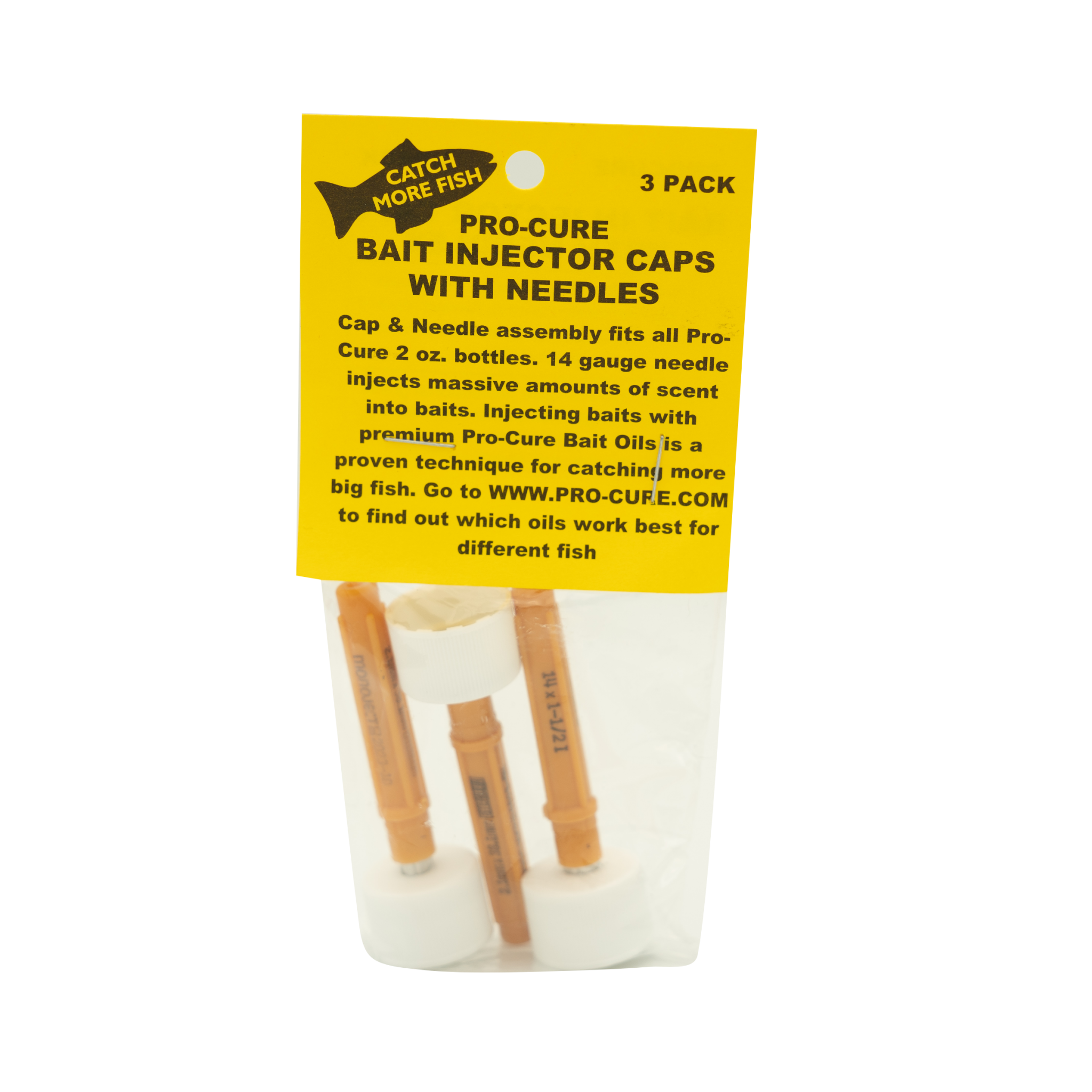 Pro-Cure Bait Injector Needle Caps 3 pack — Discount Tackle