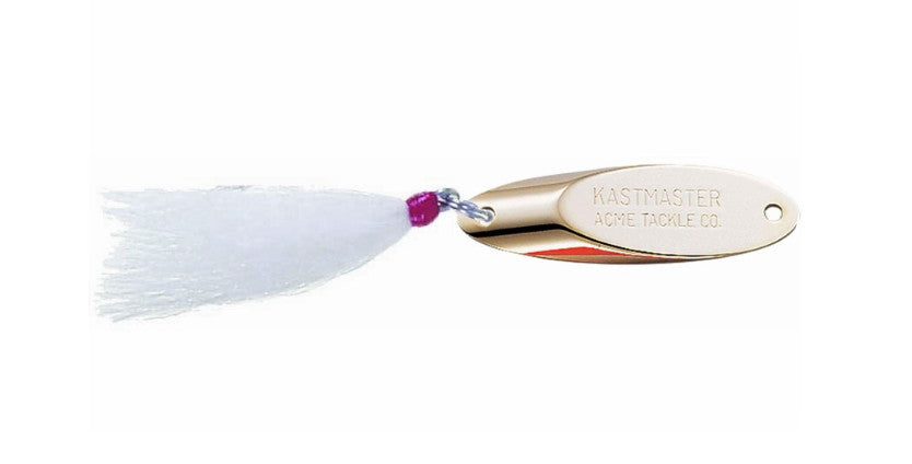 Acme Kastmaster Lure with Buck Tail Teaser, Gold, 3/4-Ounce