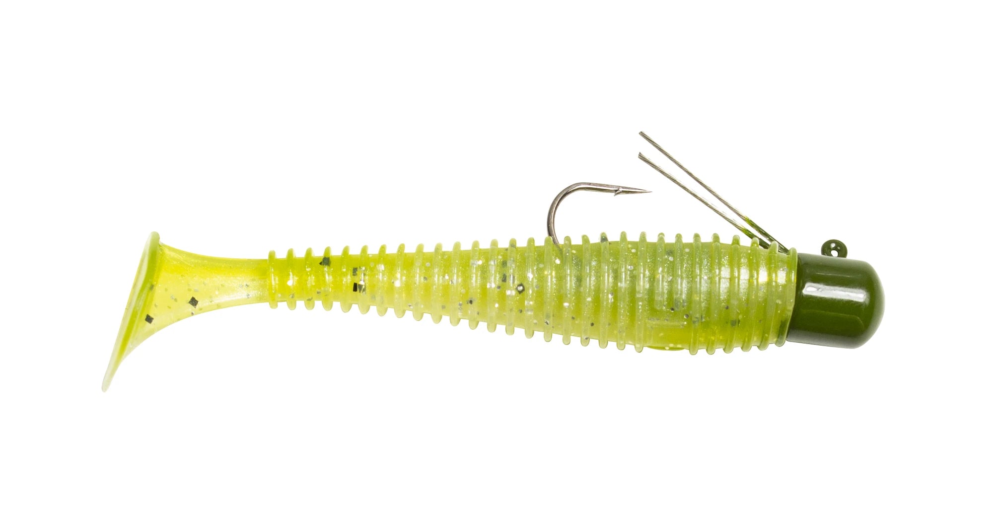  Pre-Rigged Jig Head Soft Fishing Lures, Paddle Tail