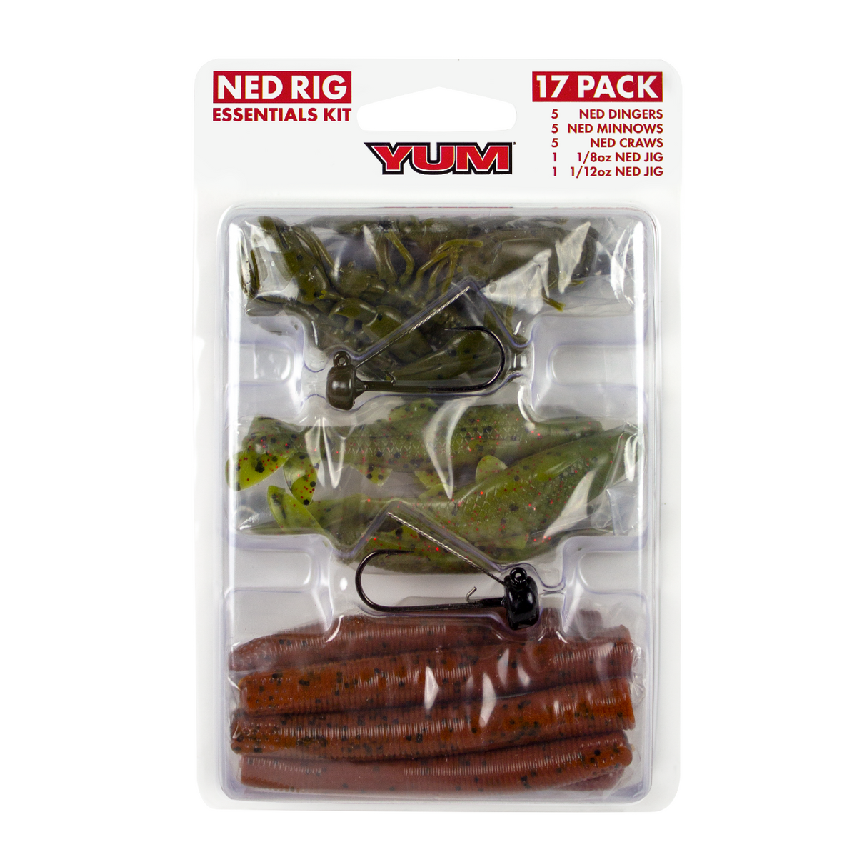 YUM Ned Rig Essentials 17-Piece Kit — Discount Tackle