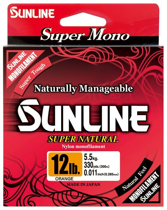 Sunline Super Natural Monofilament Orange 330 Yards