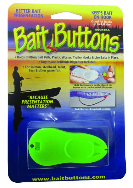 button fishing pole Bait Buttons Original Bait Button Dispenser w/ 100 Bait Buttons — Discount Tackle
