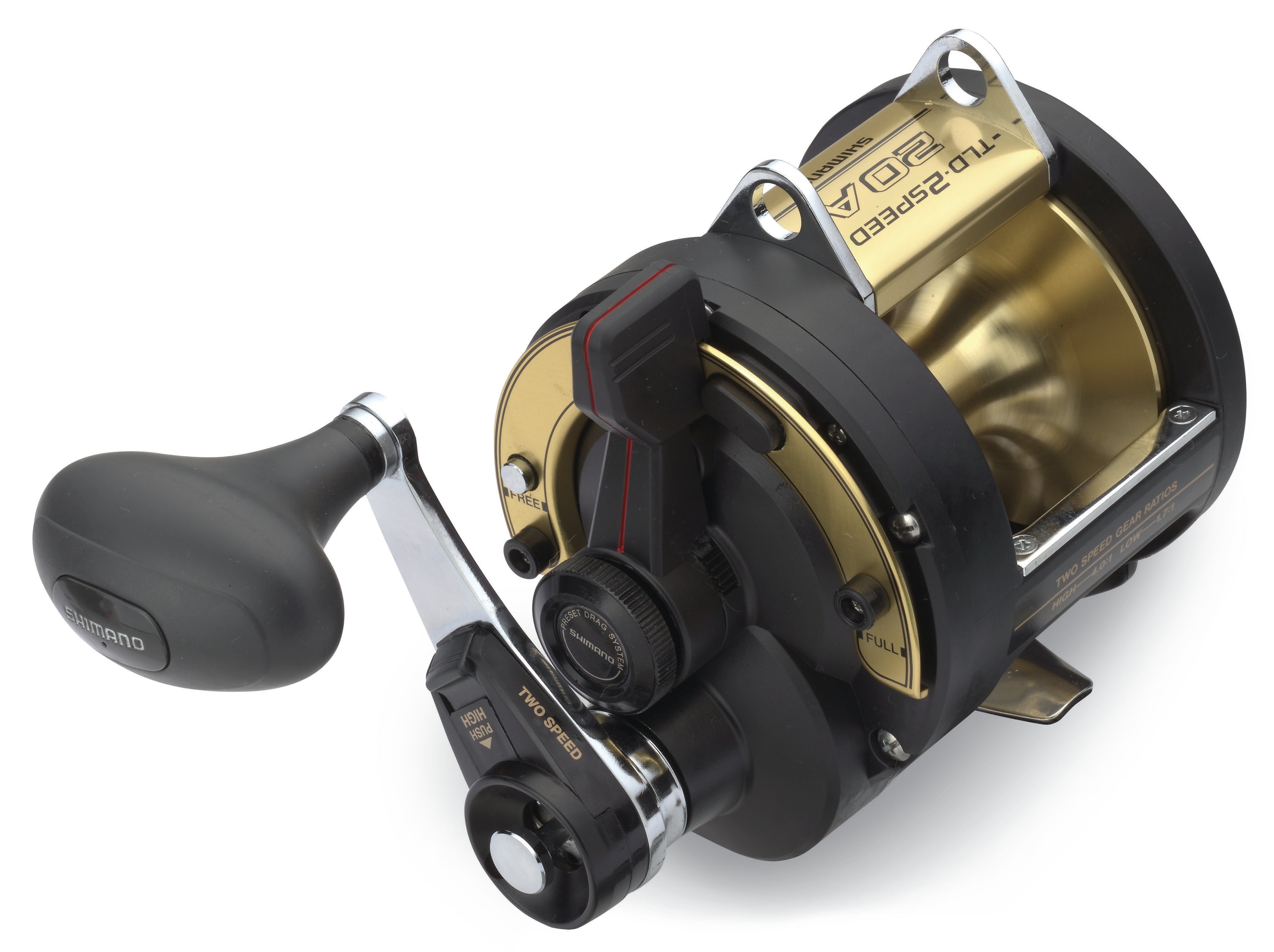 One Bass Fishing Reels Level Wind Trolling Reel Conventional Jigging Reel for Saltwater Big Game Fishing-TA5000 Silver-Gold-Rig
