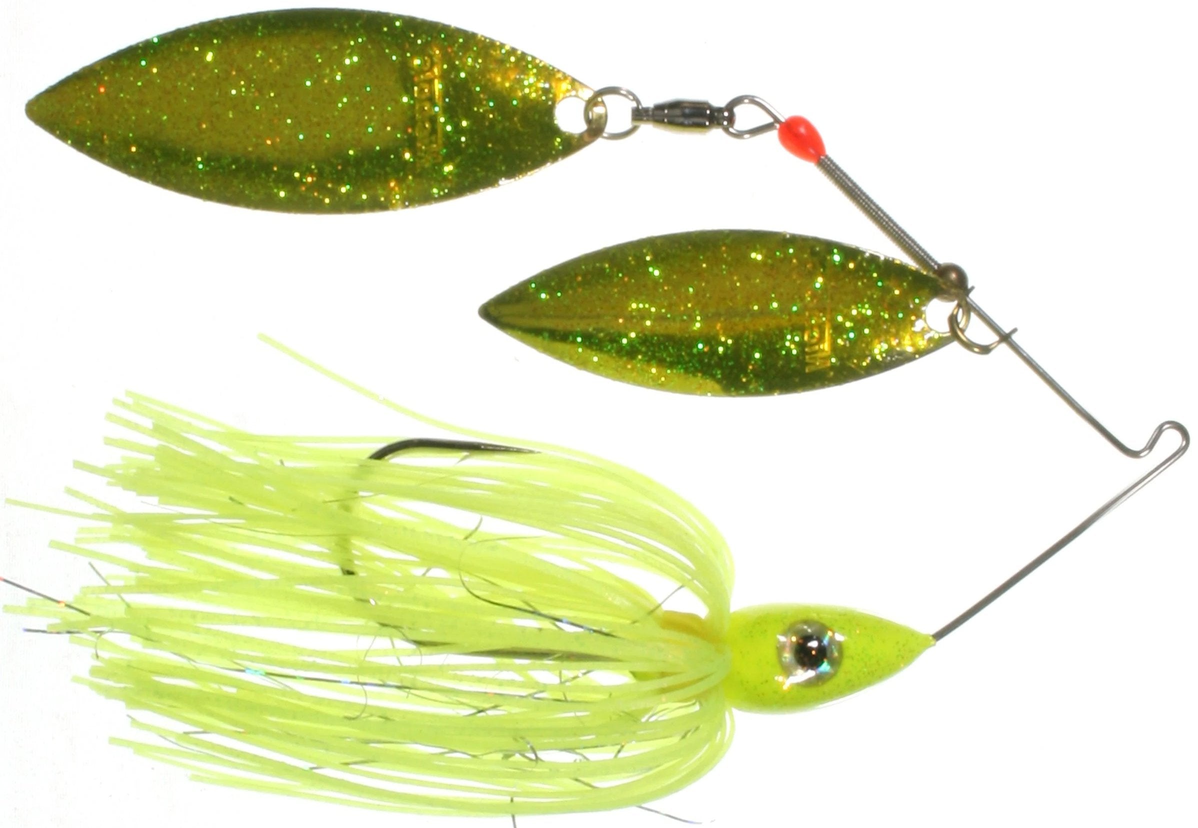 Nichols Lures Pulsator Metal Flake Double Willow Spinnerbait, Chartreuse, 1/2-Ounce