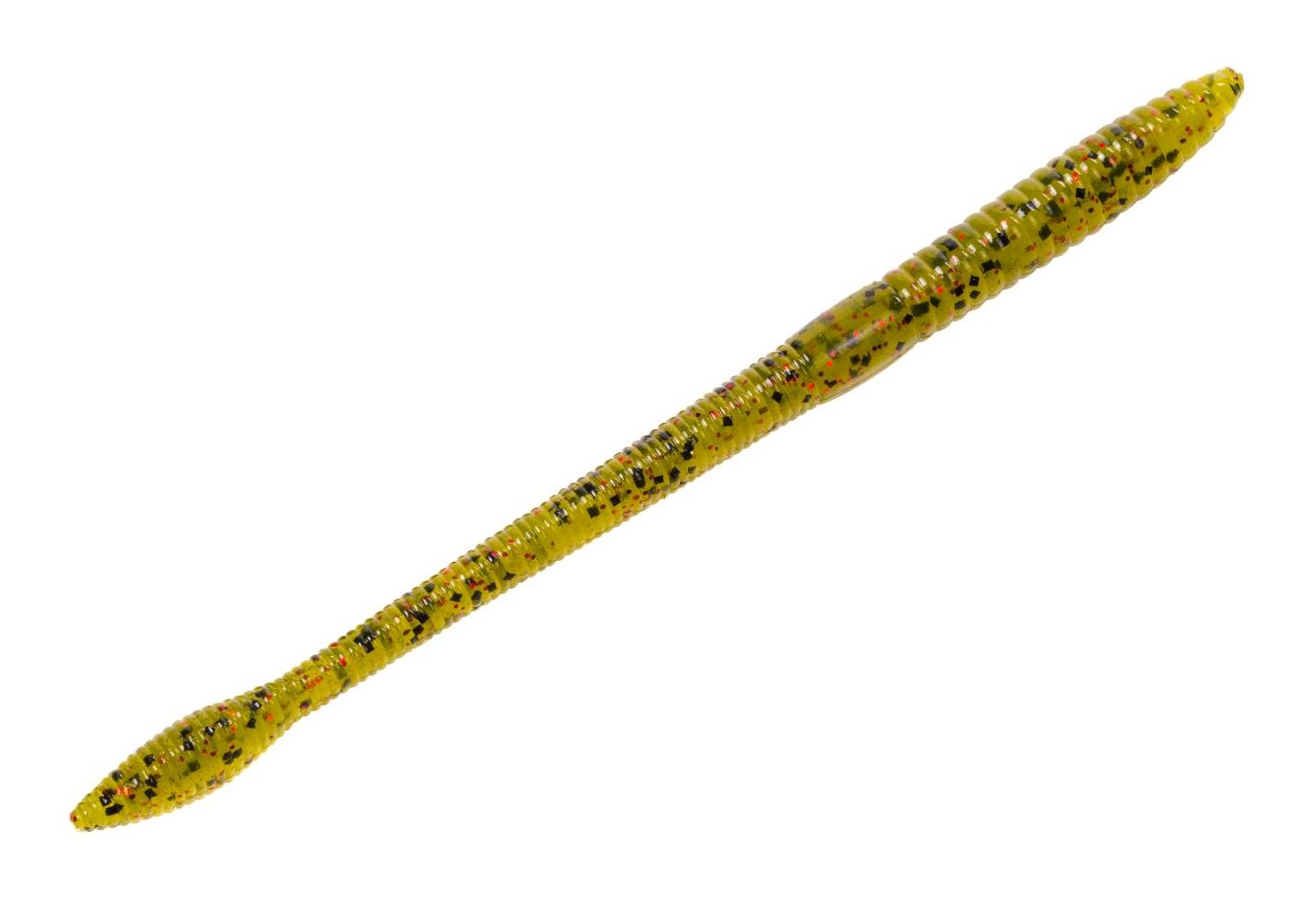 Strike King KVD Fat Baby Finesse Worm Fishing Lure - Green Pumpkin Sapphire Color