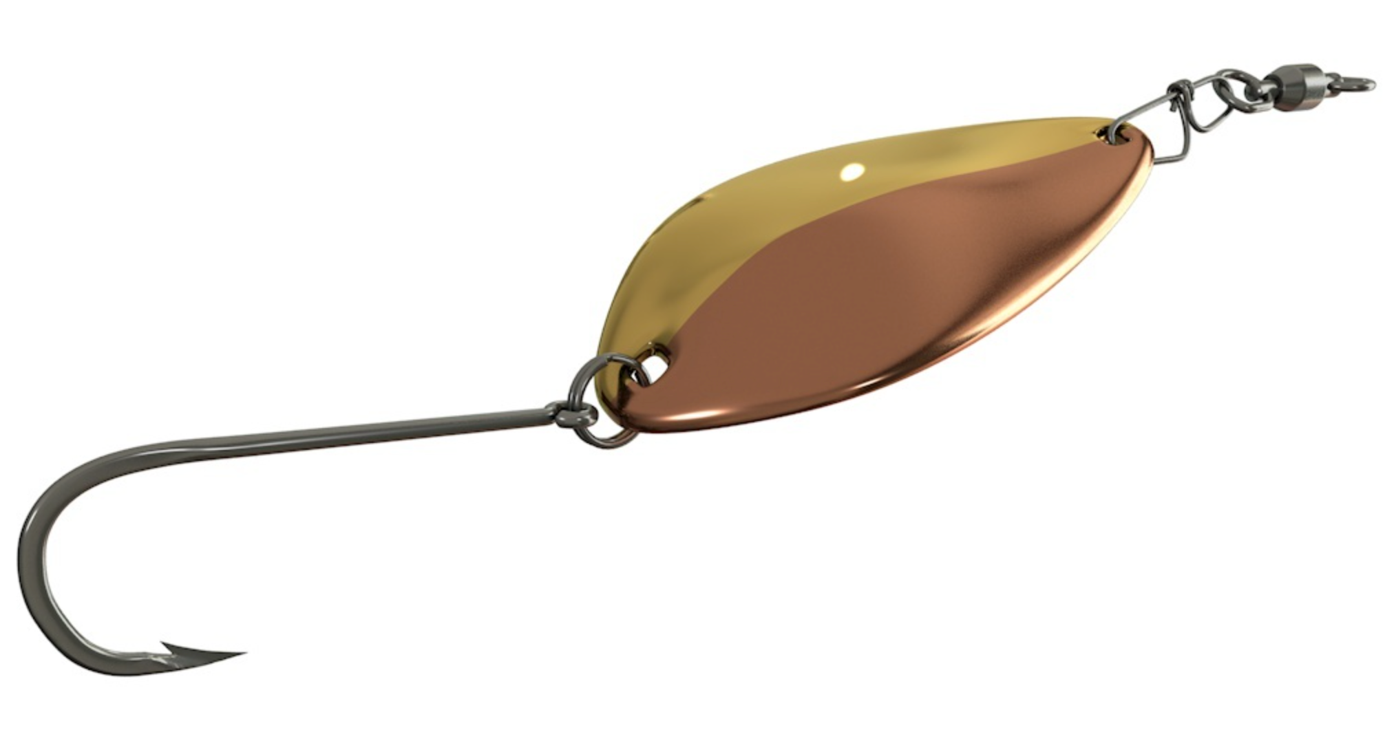 a copper fishing lure P-Line Pro Steel Spoon Silver/Blue / 2/3 oz