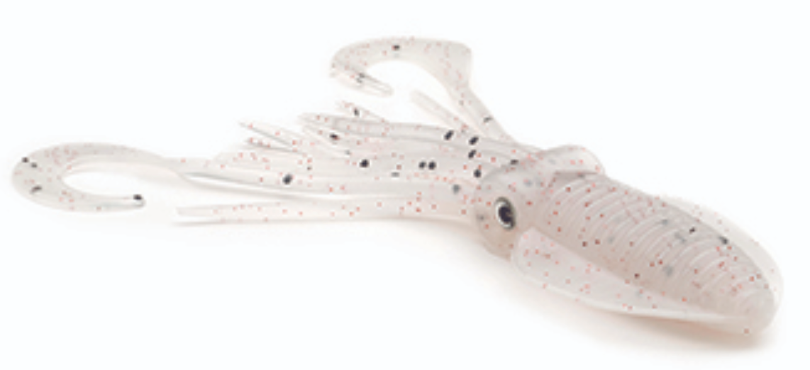 P-Line Twin Tail Squid, Clear/White, 9