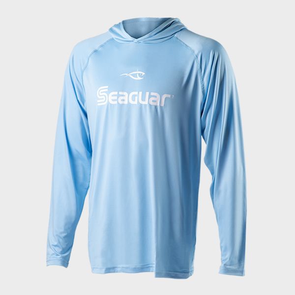 Seaguar UV Long Sleeve Hooded Performance Sun Shirt Aqua Blue / XL