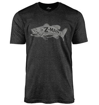 Z-Man Bad Azz Bass Teez Short Sleeve T-Shirt Charcoal Gray / 2XL