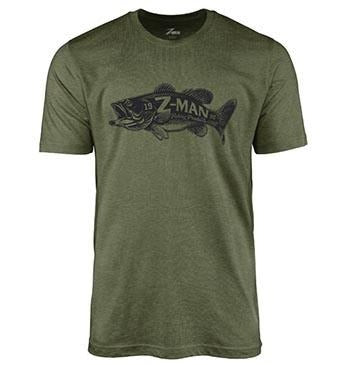 Z-Man Bad Azz Bass Teez Short Sleeve T-Shirt Military Green / Large