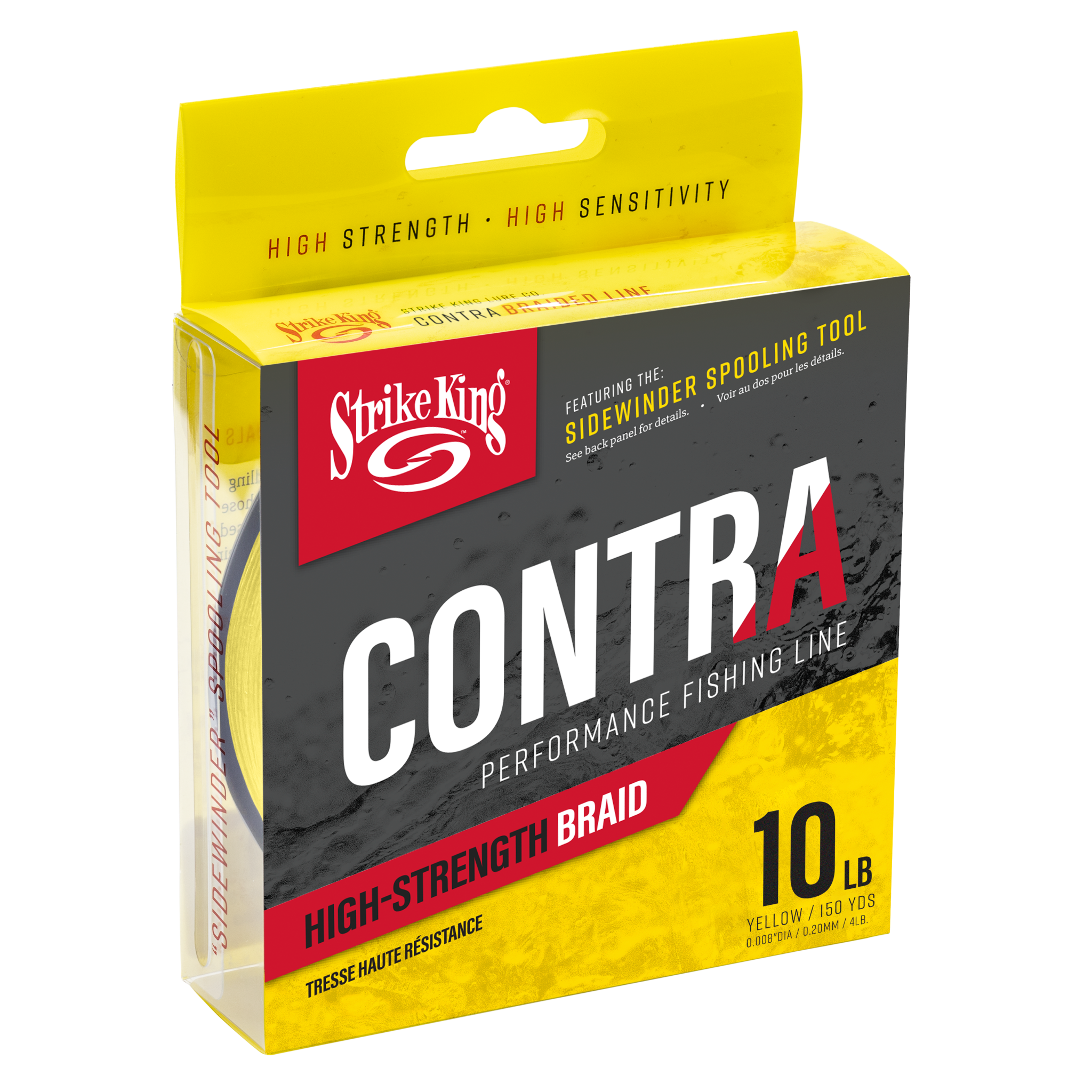 hi vis yellow braided fishing line Strike King Contra Braid - Hi-Vis Yellow - 65lb