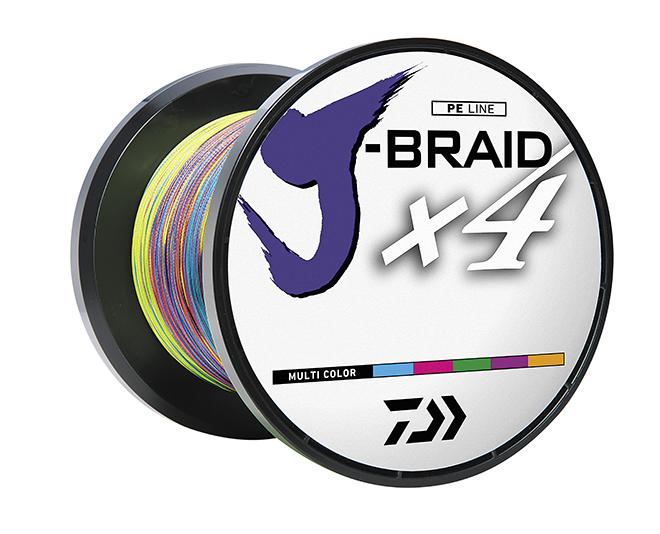 Daiwa J-Braid X4 Braided Line 50lb / Multi-Color / 550yds