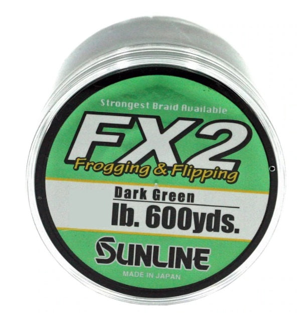 60 pound braided fishing line Sunline FX2 Frogging and Flipping Dark Green Braided Line 600 yd — Discount Tackle