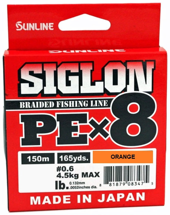 Sunline Siglon PE X8 10 Lb - 165 Yds. Orange Braided Fishing Line - Energy  & Water SETA