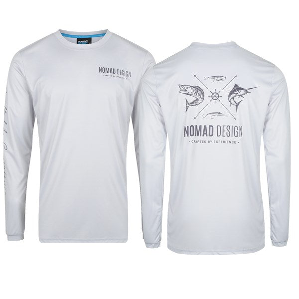 Custom Sublimated Black Crew Long Sleeve Performance Fishing Jerseys | YoungSpeeds Crew Neck