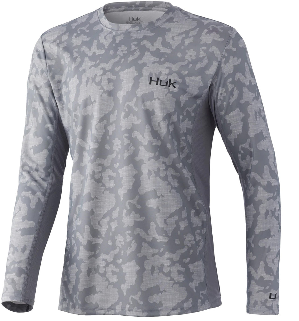 HUK Fishing Running Hoodie Mens Long Sleeve UV Protection Top For