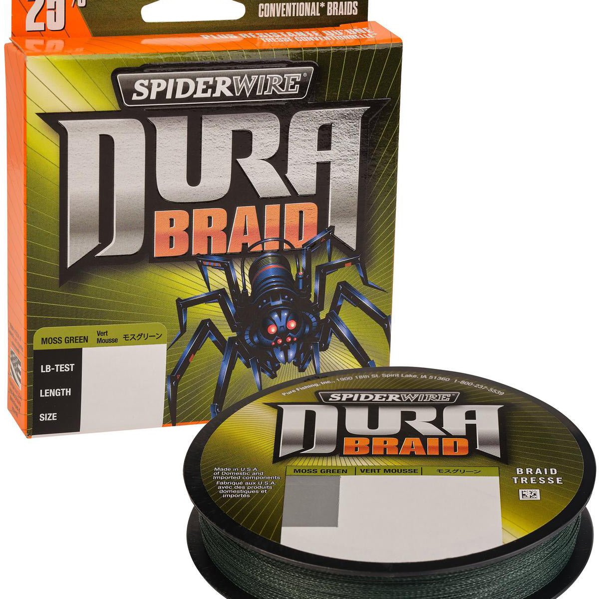 Spiderwire DuraBraid Braided Line - Moss Green — Discount Tackle