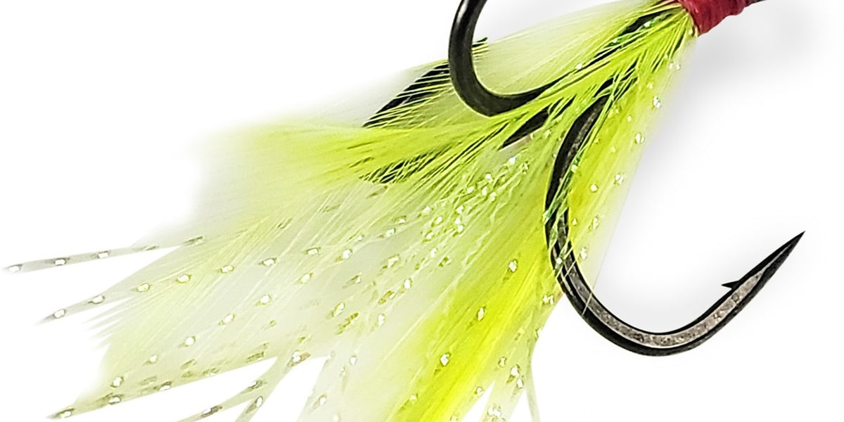 Gamakatsu G-Finesse Feathered Treble Hooks MH - Size 1 - Chartreuse Tinsel