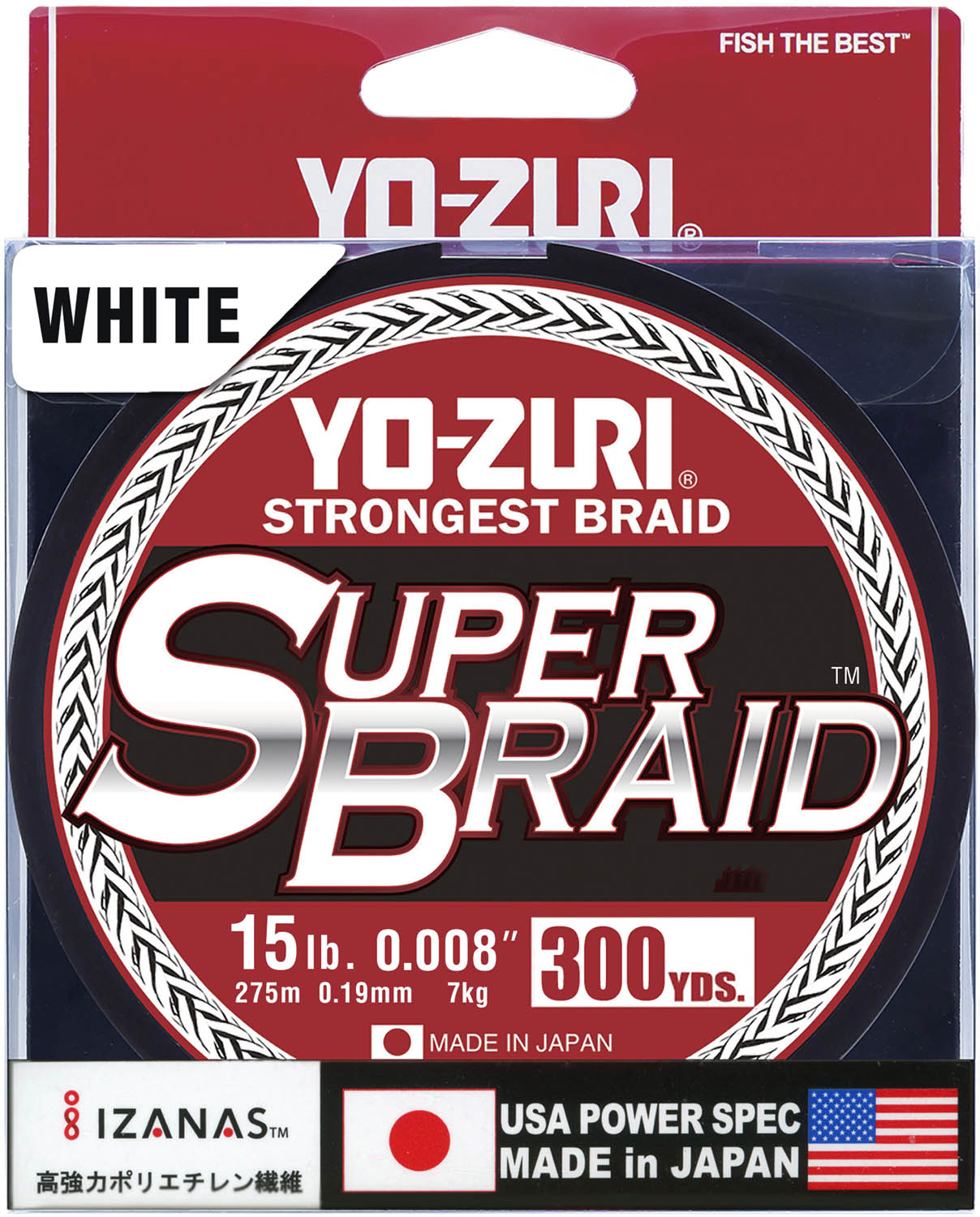 Yo-Zuri YZ SB 15lb WH 300yd Super Braid, White, 15lb, 300yd