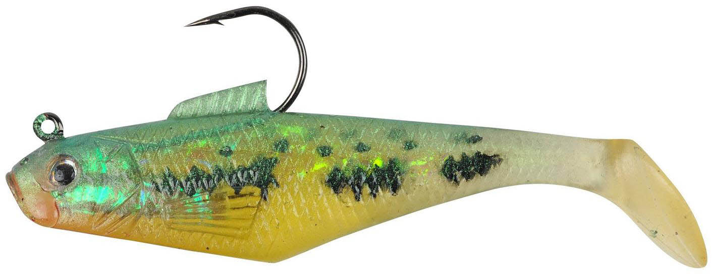 battery powered natural shad lure for bass Berkley 1307655 PowerBait Swim Shad 3-inch Firetiger