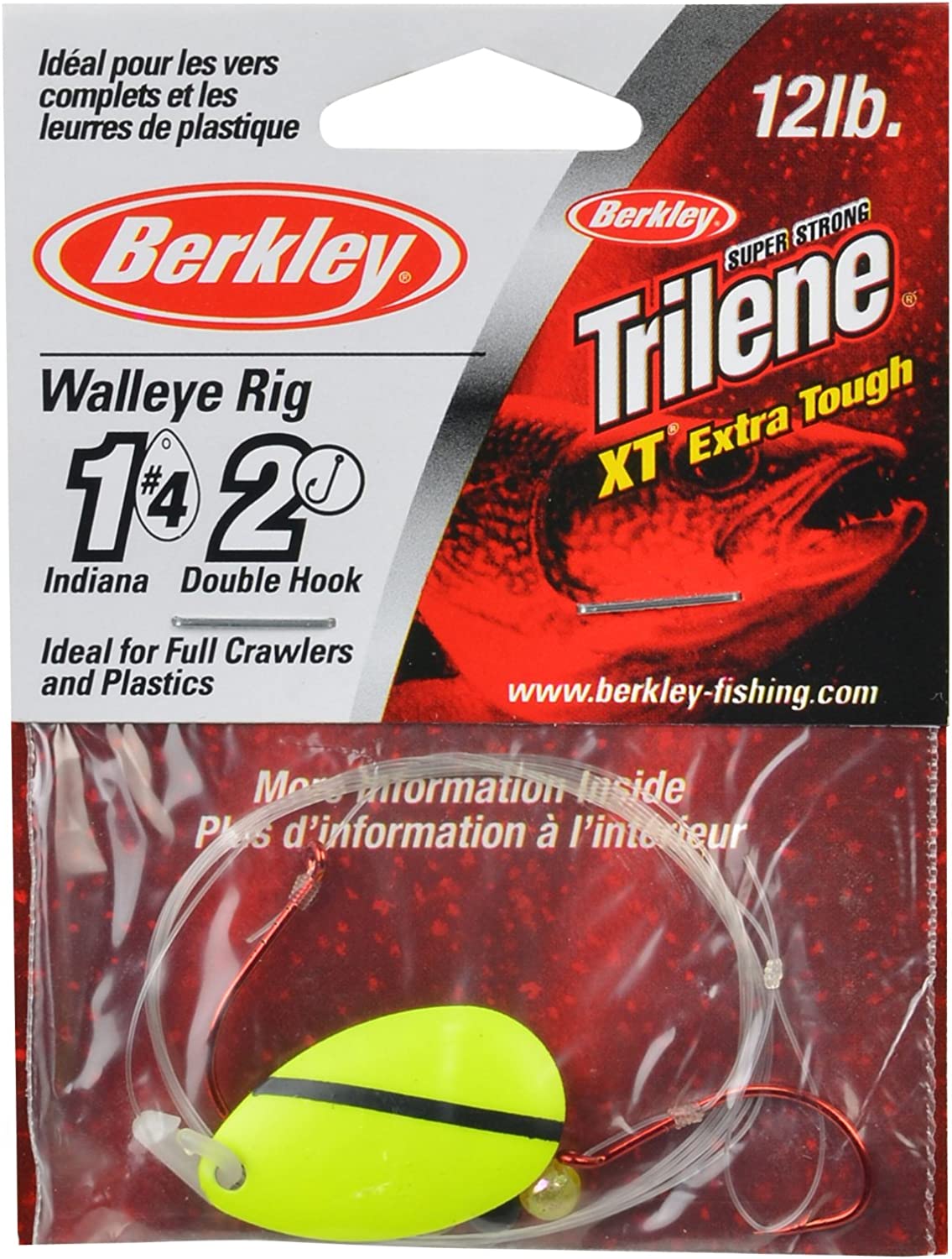 Berkley Walleye Rigs - Indiana , Chartreuse/Black Stripe, 42-Inch